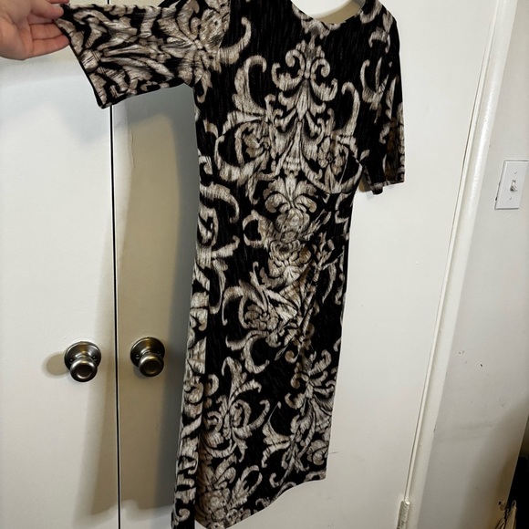 Connected Apparel Purple and Cream Sheath Dress - Picture 11 of 12